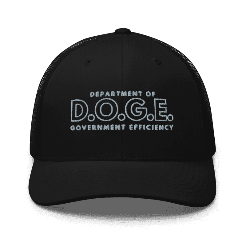 D.O.G.E Department of Government Efficiency Black Trucker Hat