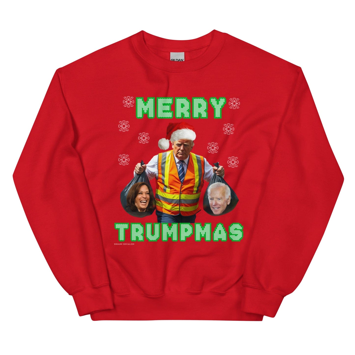 Merry Trumpmas Taking out the Garbage Ugly Christmas Sweatshirt - LiberTee Shirts