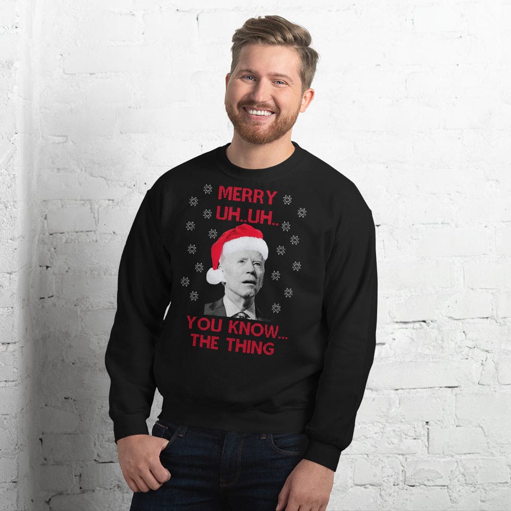 Biden Mumble Mouth Christmas Crewneck Sweatshirt - LiberTee Shirts