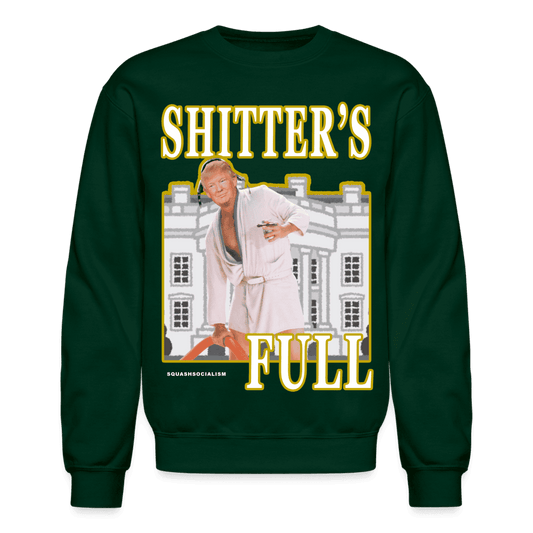 Shitter's Full Trump Ugly Christmas Sweater - Green - forest green