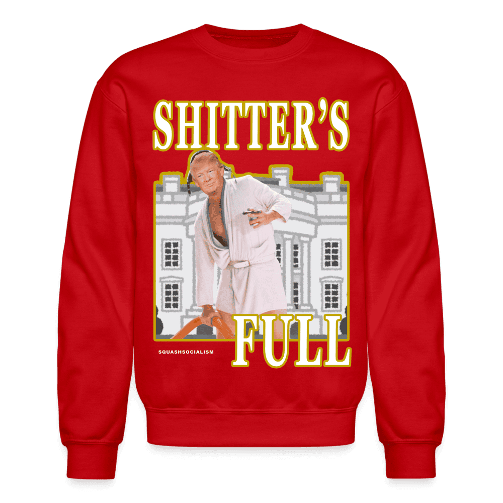 Shitters Full Trump Ugly Christmas Sweater - red
