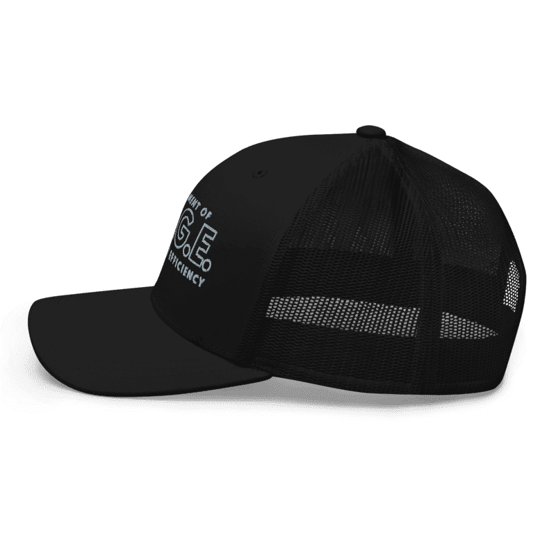 D.O.G.E Department of Government Efficiency Black Trucker Hat