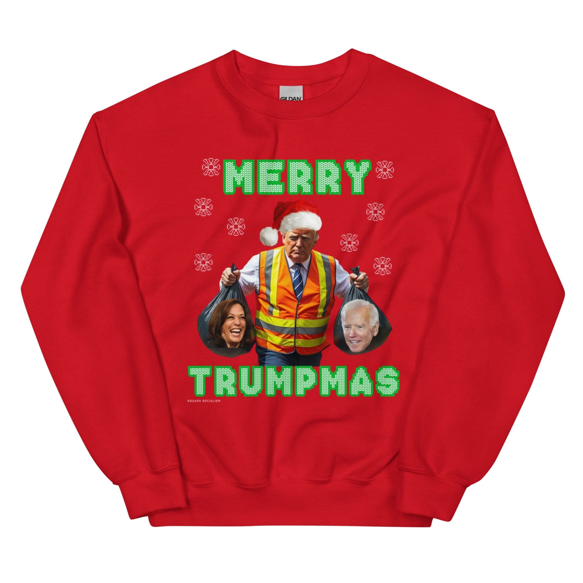 Merry Trumpmas Taking out the Garbage Ugly Christmas Sweatshirt - LiberTee Shirts