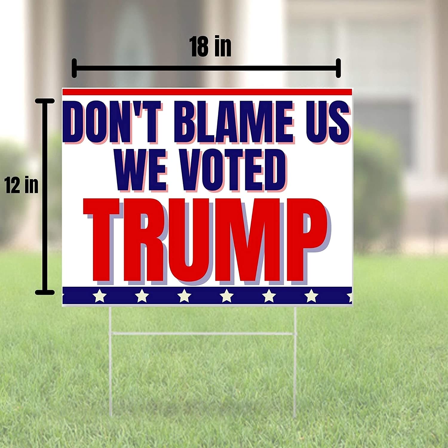Dont Blame Us We Voted Trump Yard Sign | Anti Biden Pro Trump 18"x12" Double-Sided Lawn Sign with Metal Stake - LiberTee Shirts
