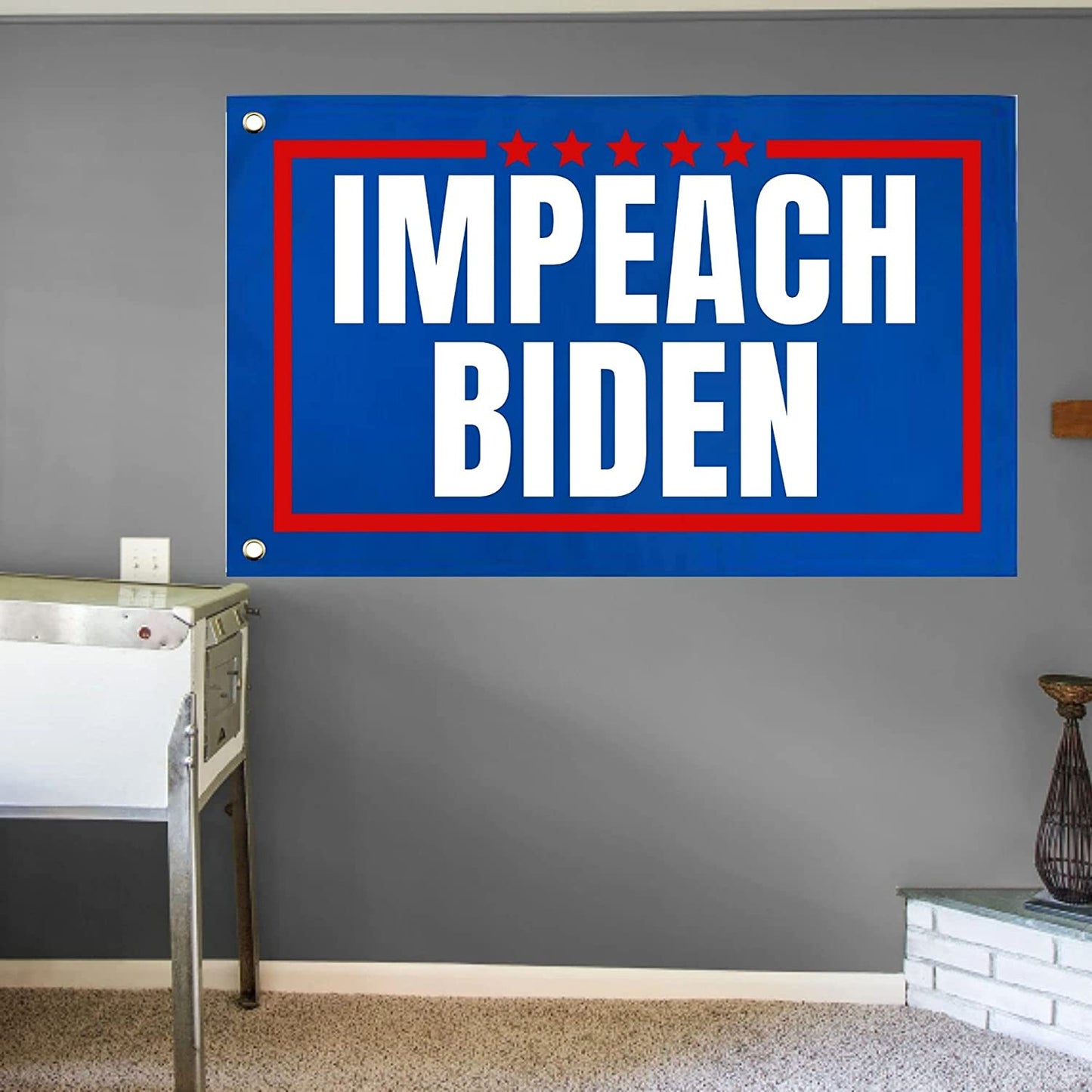 Impeach Joe Biden Flag | Anti Sleepy Joe Biden 3ft by 5ft Single-Side Flag Banner with Grommets on Side | Pro Trump and Republican Flag
