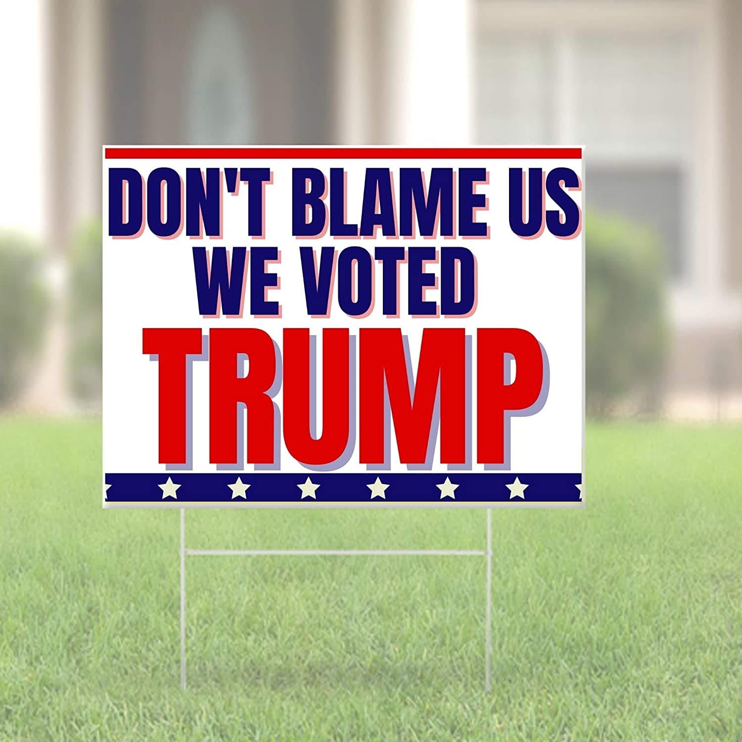 Dont Blame Us We Voted Trump Yard Sign | Anti Biden Pro Trump 18"x12" Double-Sided Lawn Sign with Metal Stake - LiberTee Shirts