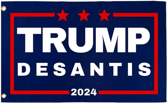 Trump DeSantis '24 3x5 Wall Flag - LiberTee Shirts