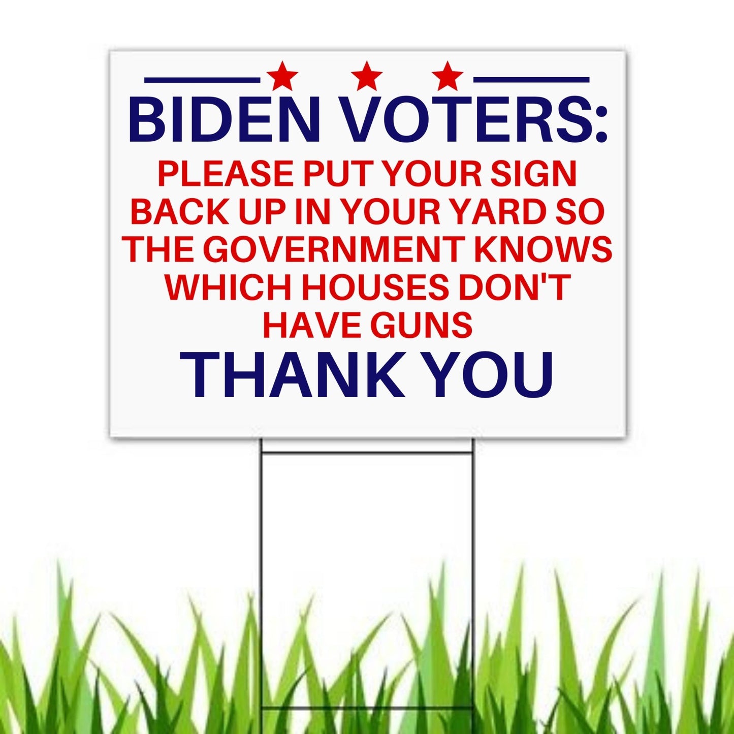 Anti Biden Pro 2nd Amendment 18"x12" Double-Sided Yard Sign