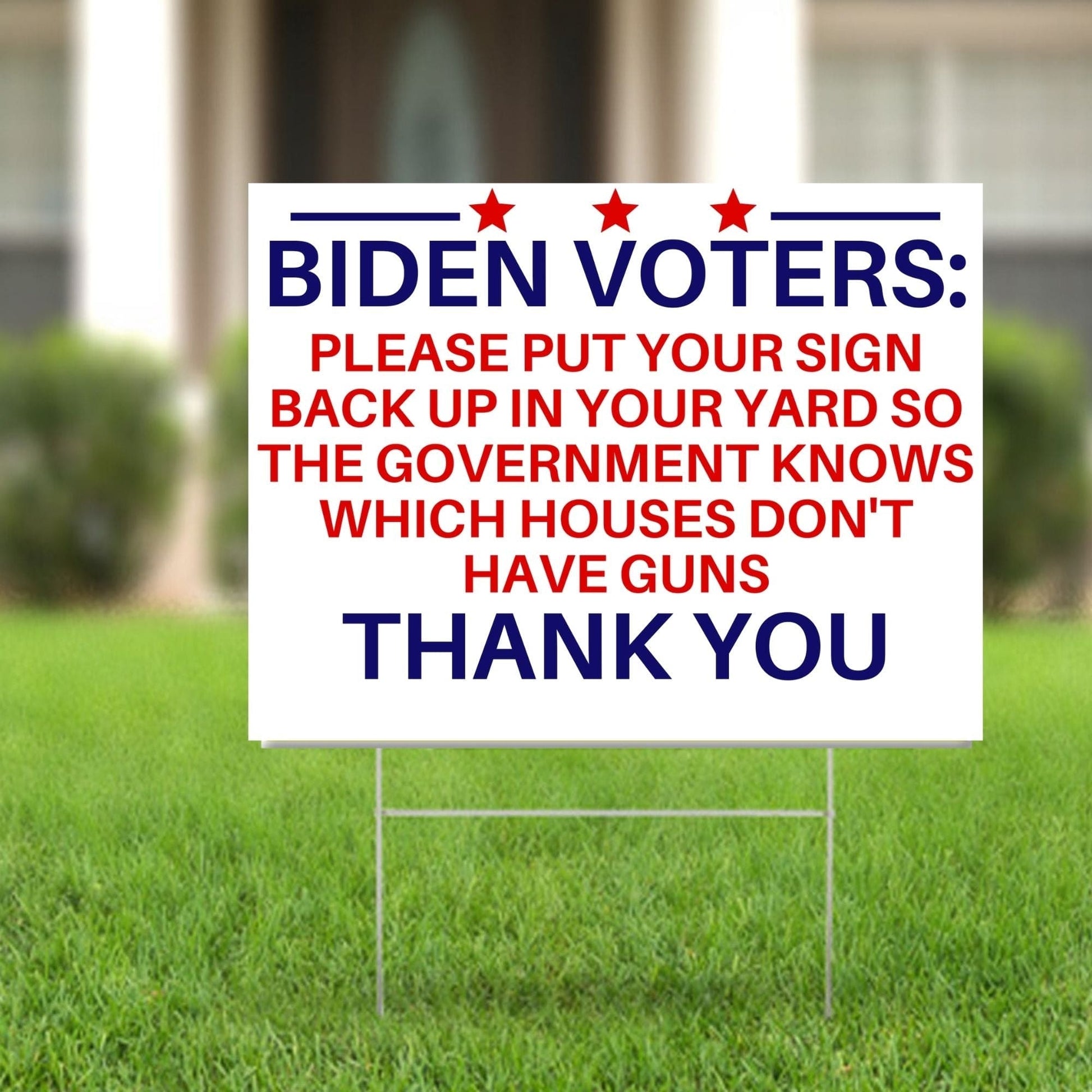 Anti Biden Pro 2nd Amendment 18"x12" Double-Sided Yard Sign - 2 PIECES - LiberTee Shirts