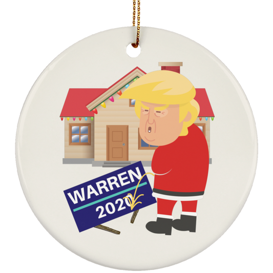 Trump pissin on warren Ornament - LiberTee Shirts