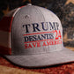 Trump DeSantis 2024 American Flag Back Mesh Trucker Hat - 2 Hats - LiberTee Shirts