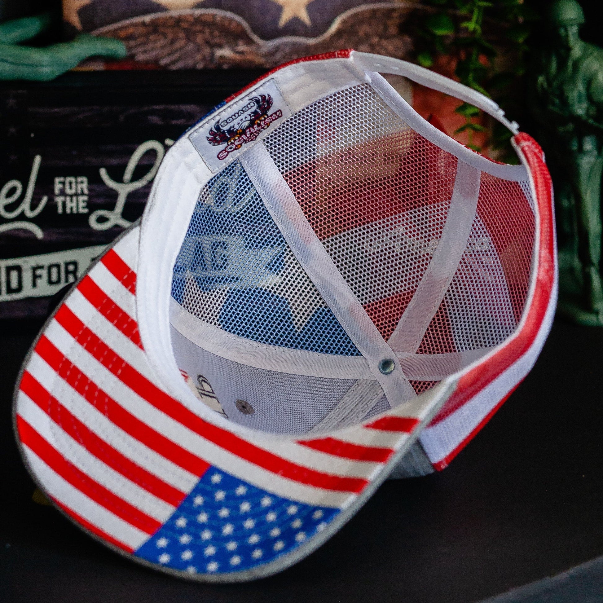 Trump DeSantis 2024 American Flag Back Mesh Trucker Hat - 2 Hats - LiberTee Shirts