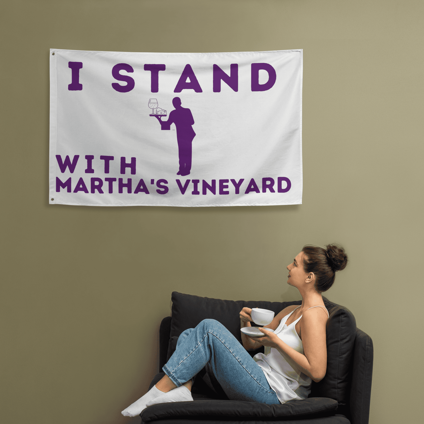 I Stand With Martha's Vineyard Flag - 2 Pieces