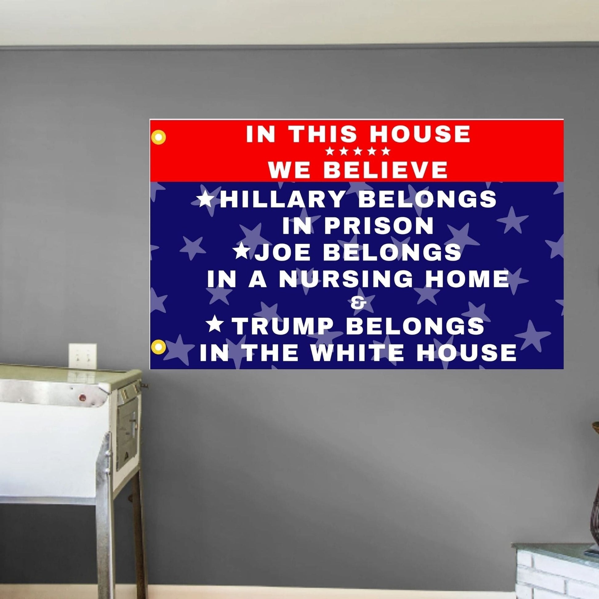 Hillary Prison - Biden Nursing Home - Pro Trump 3x5 ft Flag - LiberTee Shirts