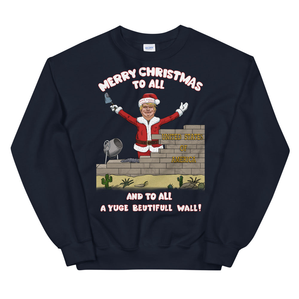 YUGE Wall Trump Christmas Sweater - LiberTee Shirts