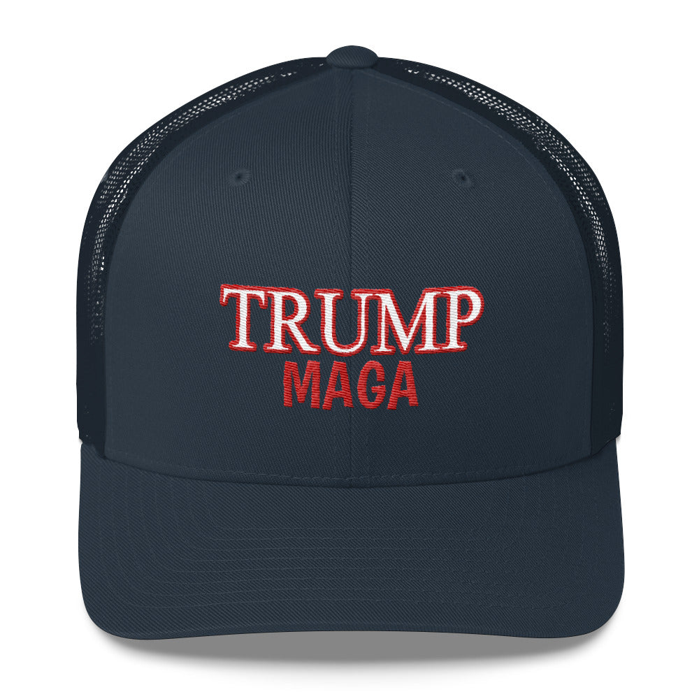 Trump Maga Red Outline Trucker - LiberTee Shirts