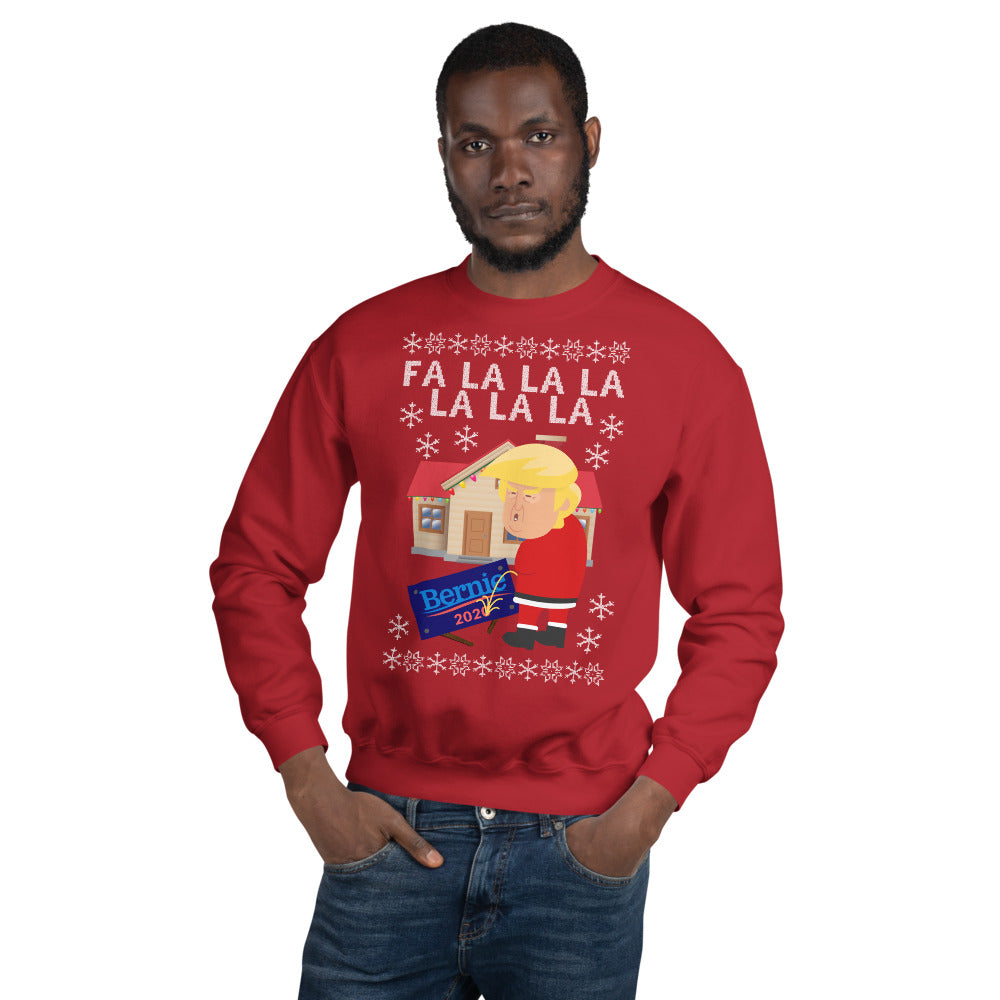 Caroling Trump Ugly Christmas Sweater Dissing Bernie Xmas Sweatshirt - LiberTee Shirts