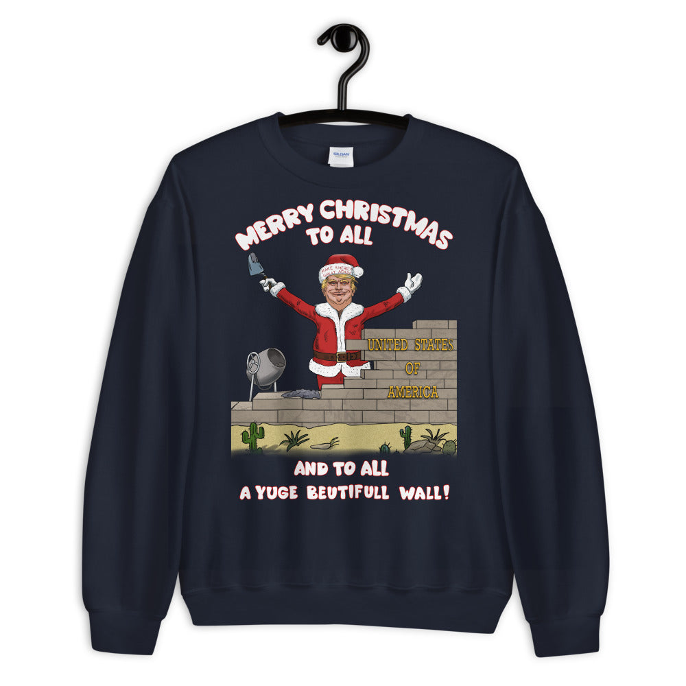 YUGE Wall Trump Christmas Sweater - LiberTee Shirts