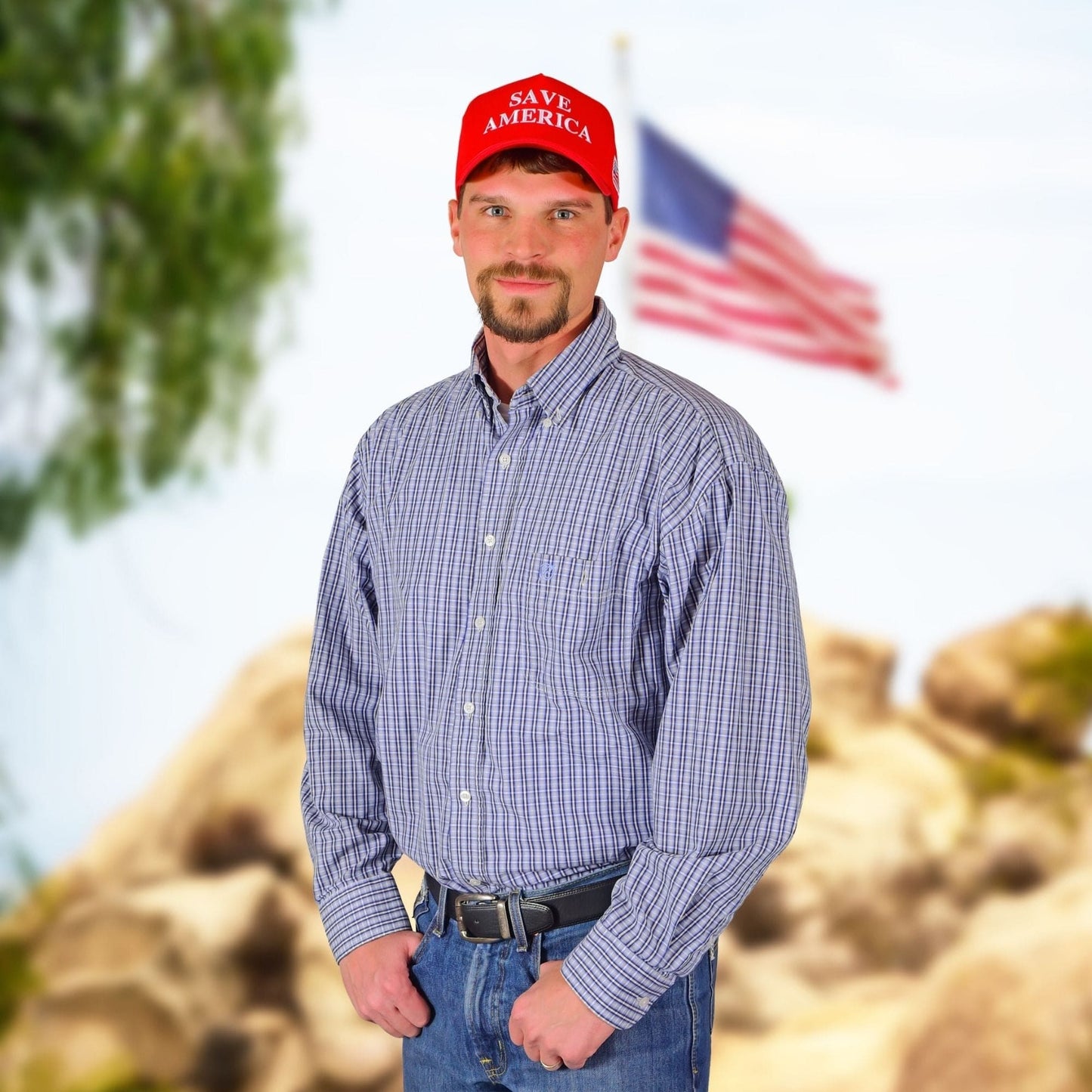 Donald Trump Red Save America Hat for Republicans and President Supporters - 2 Caps - LiberTee Shirts