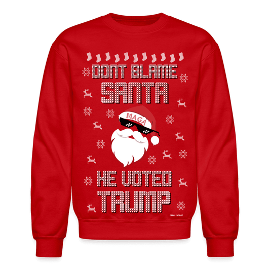Dont Blame Santa Trump Ugly Sweater SPOD - red