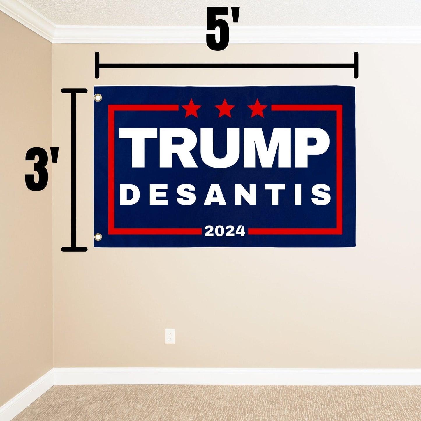 Ron Desantis 3x5 ft Flag with Grommets - 2 Pieces