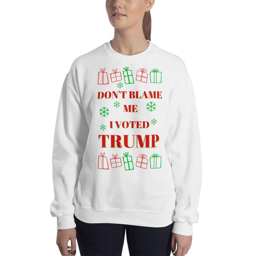 Don't Blame Me I Voted Trump Ugly Christmas Sweater - LiberTee Shirts
